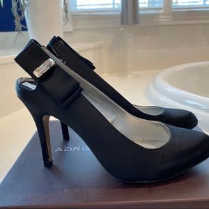 Black Satin slingback pumps NIB